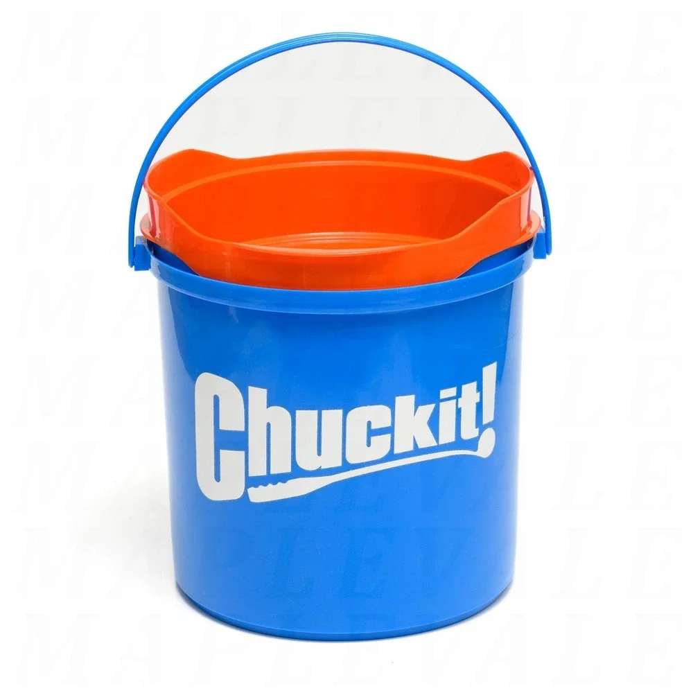 Chuckit! Ultra Ball Dog Toy w/ Chuckit Cleaning Bucket & 8 Medium Fetch Balls